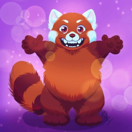 Милая красная панда арт