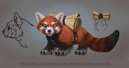 Красная панда арт