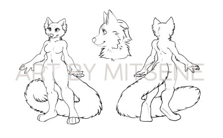 Фурри лис референс лайн