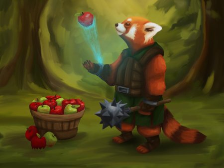 Красная панда арт