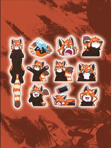 Красная панда стикеры