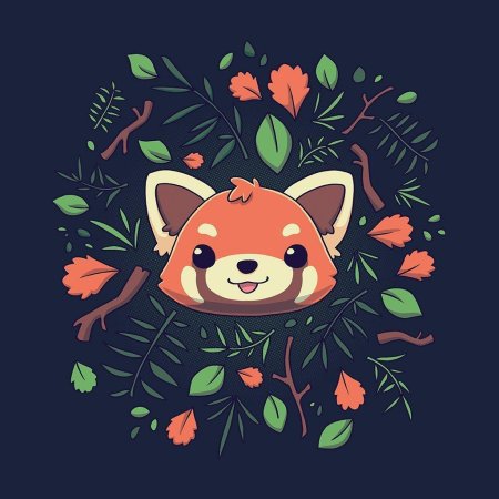 Милая красная панда арт