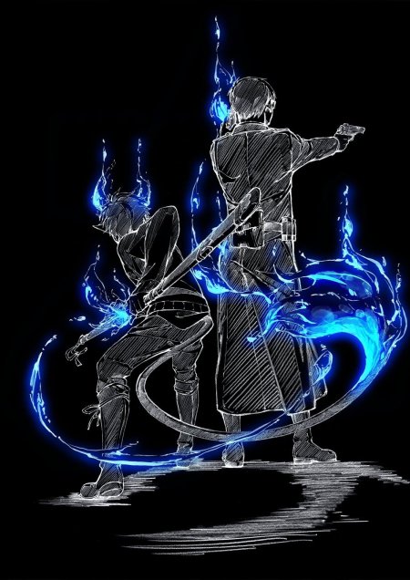 Синий экзорцист обои