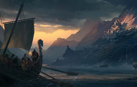 Дракар викингов фэнтези