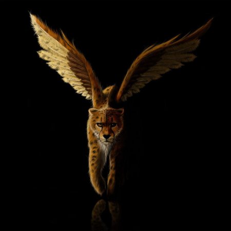 Мистический гепард с крыльями