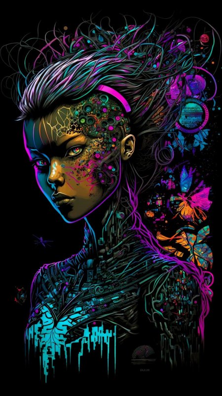 Арт в стиле киберпанк