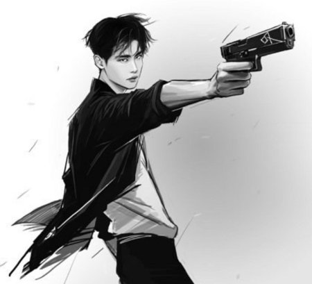 Парень спистолетом арто