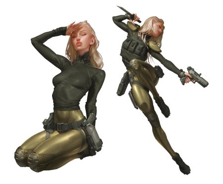 Киберпанк девушка солдат