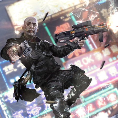 Cyberpunk art наемник