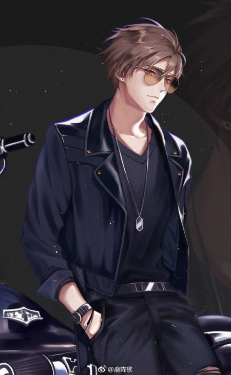 Аниме парень в кожанке