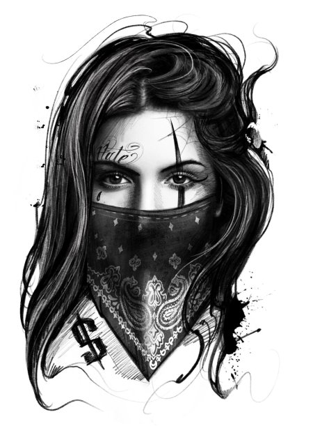 Чикано девушка в бандане