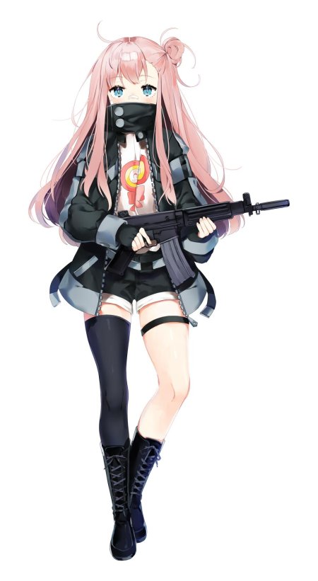 Тянка без фона с оружием