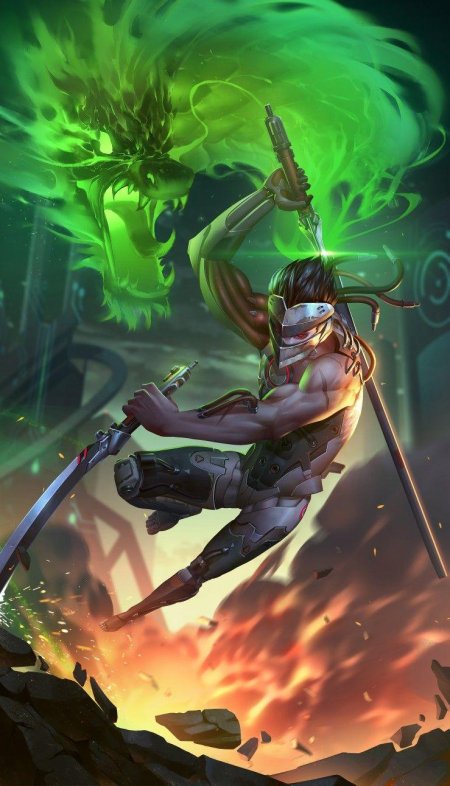 Обои на рабочий стол овервотч гэндзи