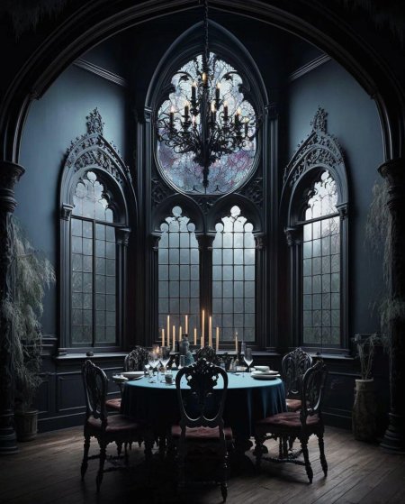Викторианская готика интерьер темный
