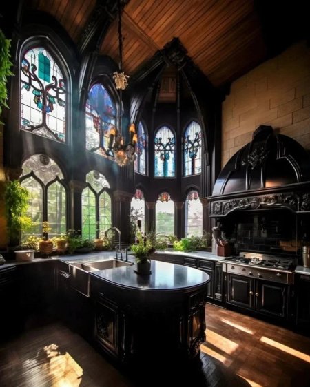 Викторианская готика интерьер темный