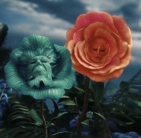 Цветы из алисы в стране чудес тим бертон