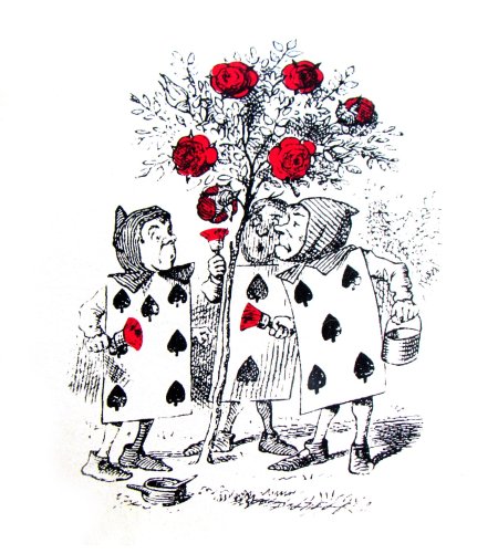 Алиса в стране чудес карты красят розы