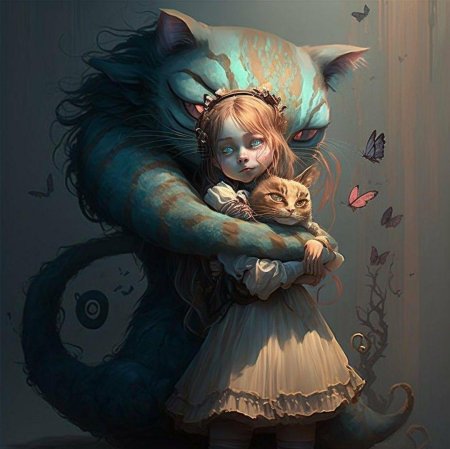 Алиса в стране чудес и чеширский кот