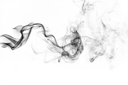 Черный дым на белом фоне