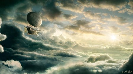 Цеппелин дирижабль в стиле стимпанк