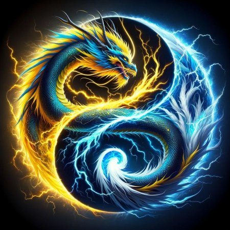 Китайский дракон инь янь