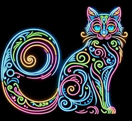 Кот неон