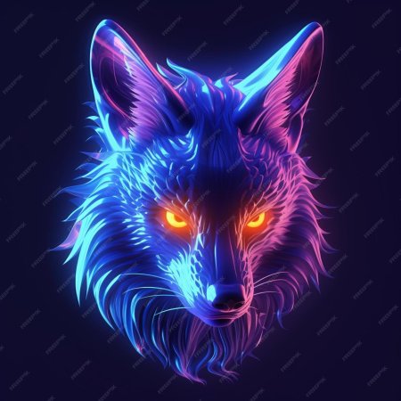 Волк неон