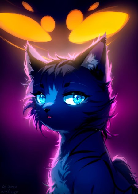 Неоновый котик