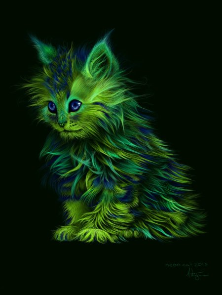 Неоновая кошка
