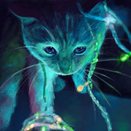 Неоновая кошка
