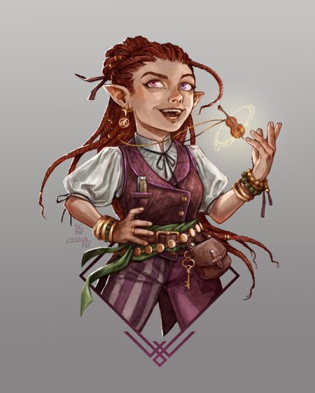 Полурослик бард девушка