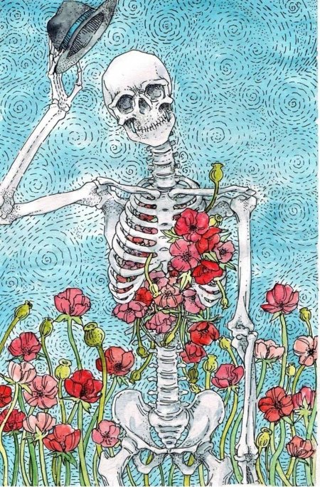 Скелет в цветах