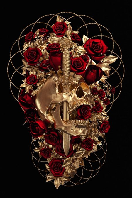 Череп с розами