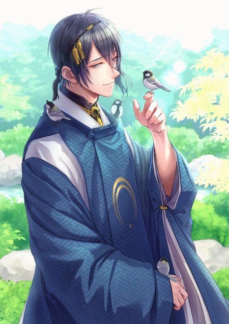 Аниме парень в кимоно