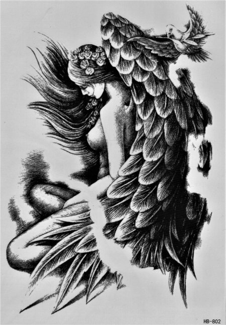 Эскиз тату ангел