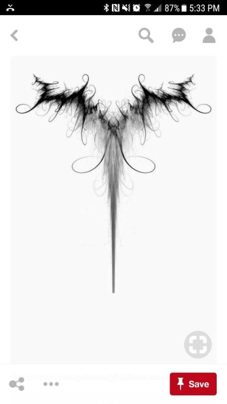 Тату эскиз ангел