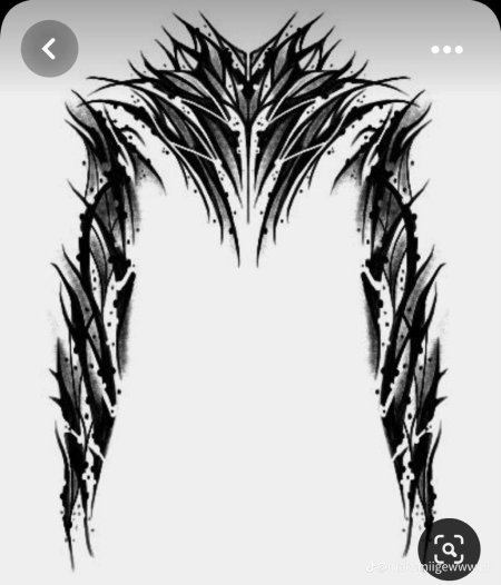 Тату крылья на спине трайбл