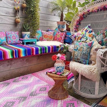 Интерьер в стиле бохо яркий