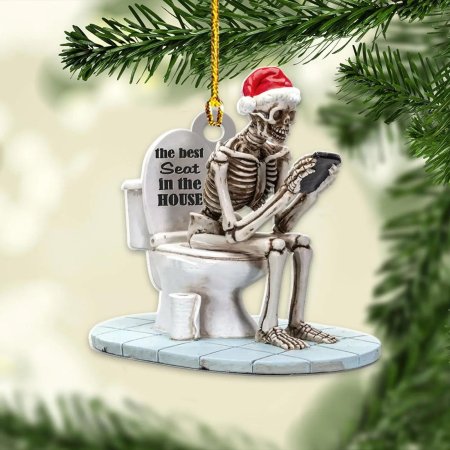 Брелок скелет на унитазе