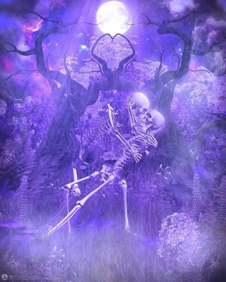 Фиолетовый скелет арт