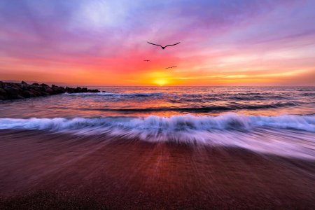 Закат океан