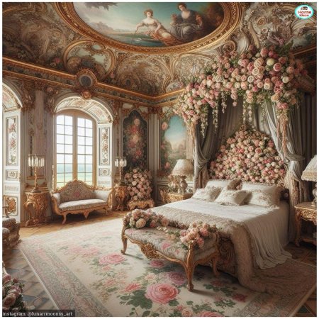 Королевский стиль спальни стиль рококо