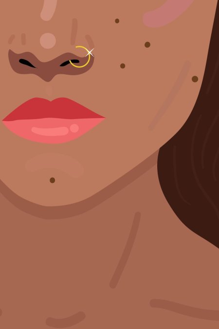 Нос с пирсингом