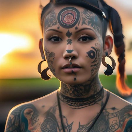 Тату на лице