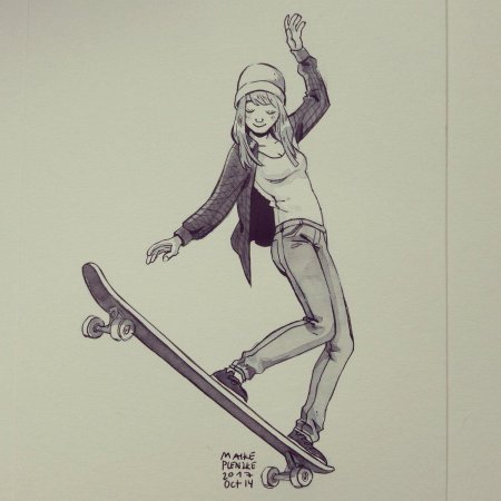 Скейтбордист рисунок