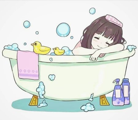 Девушка в ванной рисунок