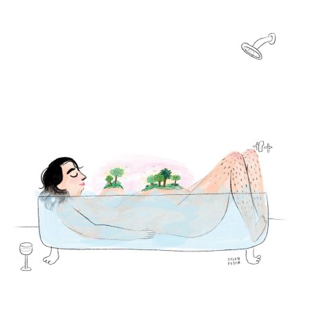 Девушка в ванной рисунок