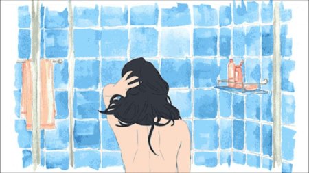 Девушка в душе рисунок