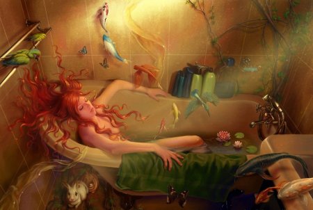 Девушка в ванне