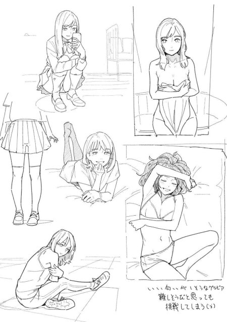 Позы для рисования аниме девушек